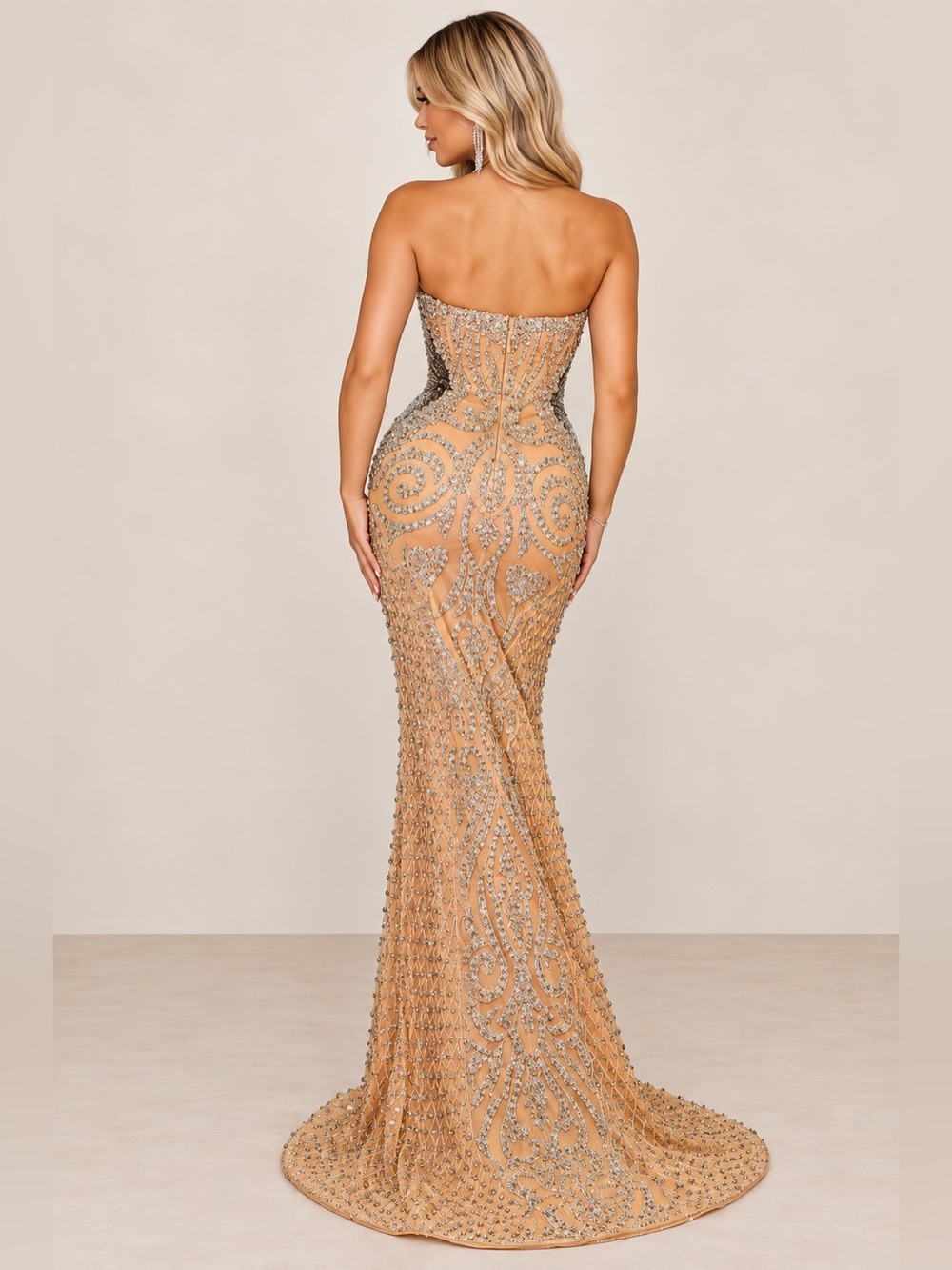 NWT PORTIA AND SCARLETT PS24867C RHINESTONE EMBELLISHED RED CARPET DRESS size 14 - Picture 2 of 12